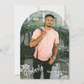 Cobalt Blue Arch Foto Graduation Party QR Code Einladung (Rückseite)