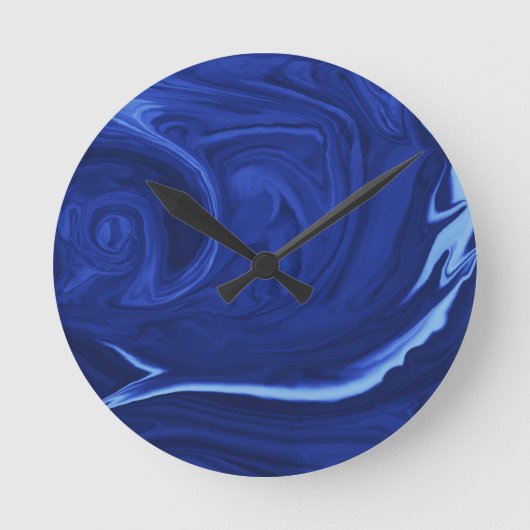 Cobalt blue background Textured Handmade Runde Wanduhr (Vorderseite)