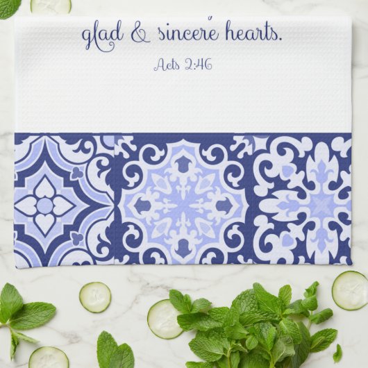 Cobalt Blue Bible Verse, sie Brot Brot Geschirrtuch (Gefaltet)