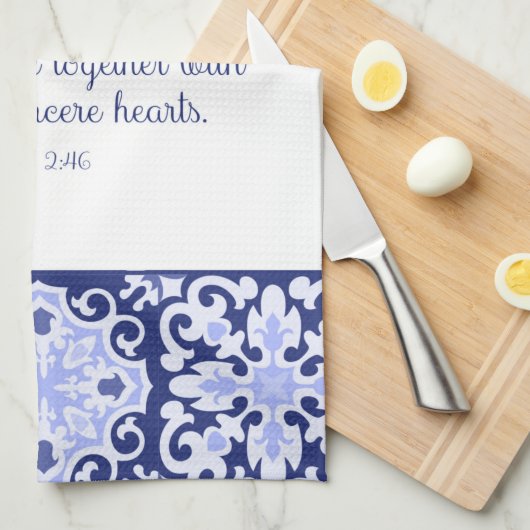 Cobalt Blue Bible Verse, sie Brot Brot Geschirrtuch (Viertel Falte)