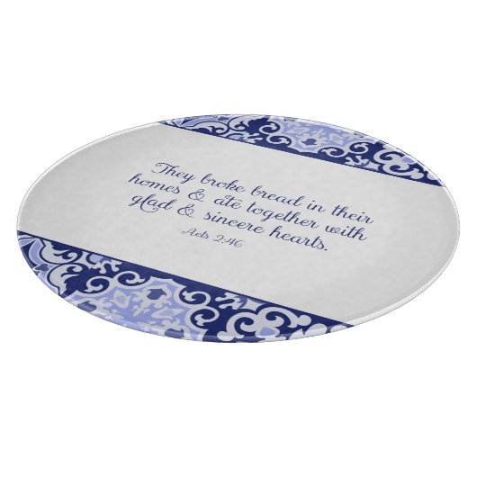 Cobalt Blue Bible Verse, sie Brot Stoff Brot Brot  Schneidebrett (Ecke)