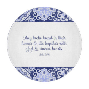 Cobalt Blue Bible Verse, sie Brot Stoff Brot Brot  Schneidebrett