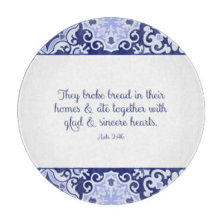 Cobalt Blue Bible Verse, sie Brot Stoff Brot Brot Schneidebrett