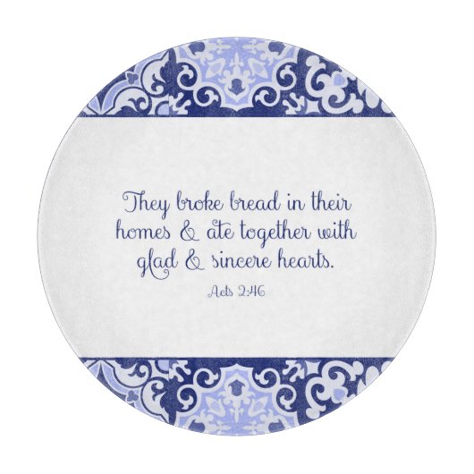 Cobalt Blue Bible Verse, sie Brot Stoff Brot Brot  Schneidebrett (Vorderseite)