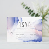 CObalt Blue Blush Rose Modernes Fluid Tinte RSVP Karte (Stehend Vorderseite)