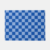 Cobalt Blue Checkerboard Fußmatte (Vorderseite)