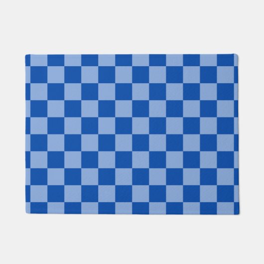 Cobalt Blue Checkerboard Fußmatte (Vorderseite)