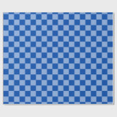 Cobalt Blue Checkerboard Geschenkpapier (Flach)
