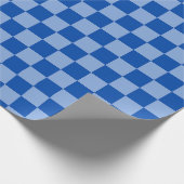 Cobalt Blue Checkerboard Geschenkpapier (Ecke)