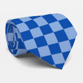 Cobalt Blue Checkerboard Krawatte (Gerollt)