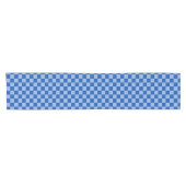 Cobalt Blue Checkerboard Kurzer Tischläufer (Horizontal)