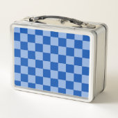 Cobalt Blue Checkerboard Metall Brotdose (Rückseite)