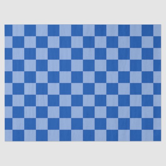 Cobalt Blue Checkerboard Seidenpapier (Vorderseite)