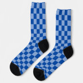 Cobalt Blue Checkerboard Socken (Linkes Detail)