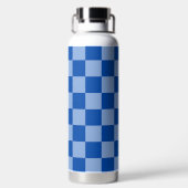 Cobalt Blue Checkerboard Trinkflasche (Rückseite)