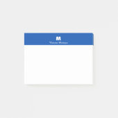Cobalt Blue Chic Personalized Name Letter Monogram Post-it Klebezettel (Vorderseite)