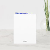 Cobalt Blue Damask Danke Note Card (Rückseite)