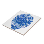 Cobalt Blue Damask Fliese (Seite)