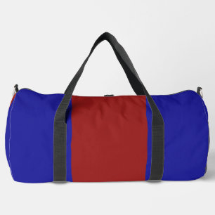 Cobalt Blue Dark Red Travel Gym Duffle Bag