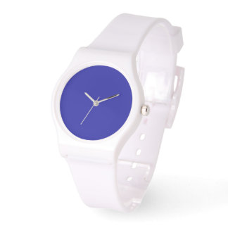 Cobalt Blue Dial White Silicone Armbanduhr