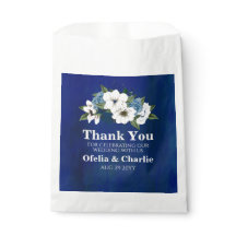 Cobalt Blue Dusty Blue Watercolor Floral Wedding