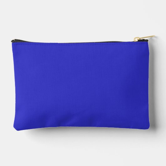 Cobalt Blue Einfache Minimalistische Monogramm und Zubehörtasche (Rückseite)