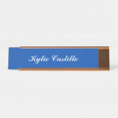 Cobalt Blue Einmalige Berufliche Kalligrafie Schreibtischnamensplakette (Vorderseite )