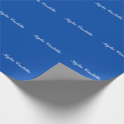 Cobalt Blue Einmalige Berufliche Kalligraphiebezei Geschenkpapier (Ecke)
