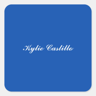 Cobalt Blue Einmalige Berufliche Kalligraphiebezei Quadratischer Aufkleber