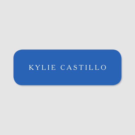 Cobalt Blue Einmalige Klassische Beruflich Namensschild (Vorderseite)