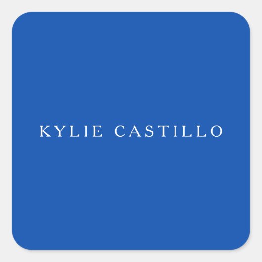 Cobalt Blue Einmalige Klassische Beruflich Quadratischer Aufkleber (Vorderseite)