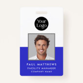 Cobalt Blue Employee Foto Company ID Ausweis (Vorderseite)