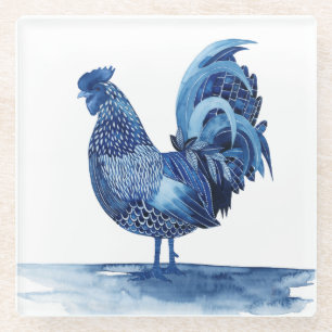Cobalt Blue Farm Animes - Rooster Glasuntersetzer