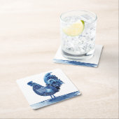 Cobalt Blue Farm Animes - Rooster Rechteckiger Pappuntersetzer (Vor Ort)
