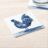 Cobalt Blue Farm Animes - Rooster Rechteckiger Pappuntersetzer (angewinkelt)