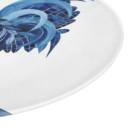 Cobalt Blue Farm Animes - Rooster Schneidebrett (Ecke)
