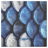 Cobalt Blue Fish Scales Metallic Look Muster Stoff (Nahaufnahme)
