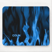 Cobalt Blue Flames | PERSONALISIERT Mousepad (Vorne)