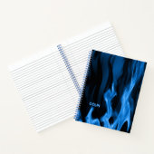 Cobalt Blue Flames | Personalisierte Spirale Notizblock (Innenseite)