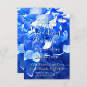 Cobalt blue floral elegant blue hydrangeas Wedding Einladung (Vorne/Hinten)