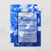 Cobalt blue floral elegant blue hydrangeas Wedding Einladung (Vorne/Hinten)