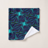 Cobalt Blue Fraktal Badhandtuch Set (Waschlappen)