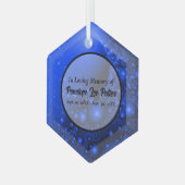 Cobalt Blue Fraktal Memorial Suncatcher Ornament Aus Glas (Vorderseite Links)
