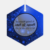 Cobalt Blue Fraktal Memorial Suncatcher Ornament Aus Glas (Rückseite)
