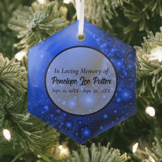 Cobalt Blue Fraktal Memorial Suncatcher Ornament Aus Glas (Insitu)