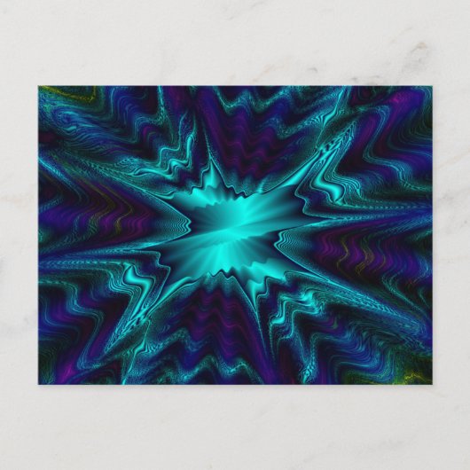 Cobalt Blue Fraktal Postkarte (Vorderseite)