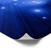 Cobalt Blue Galaxy Burst Poster (Ecke)