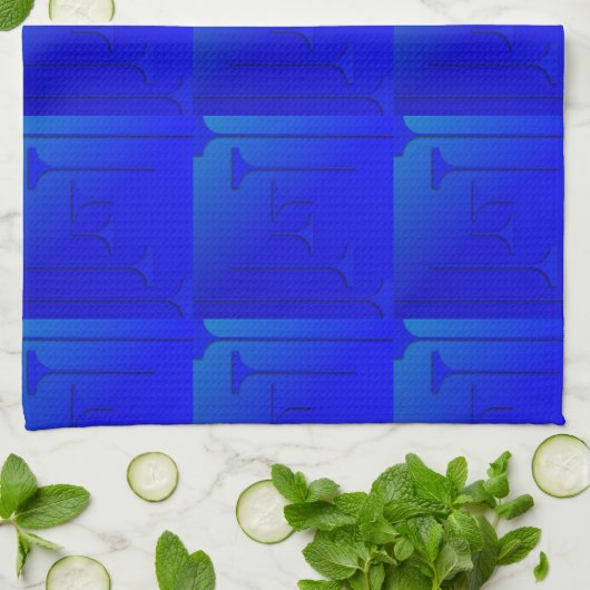 Cobalt Blue Geometric Design Handtuch (Gefaltet)