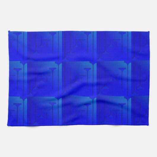 Cobalt Blue Geometric Design Handtuch (Horizontal)
