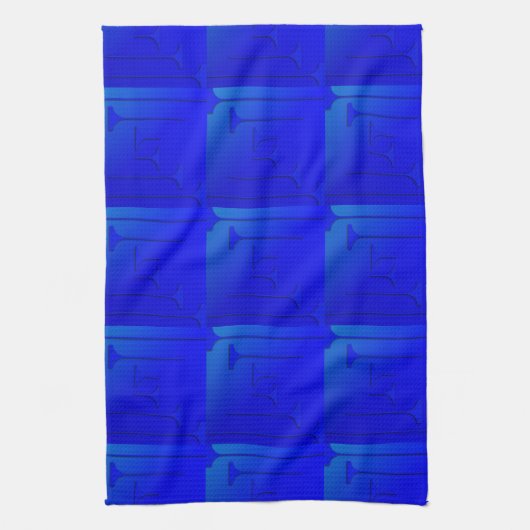 Cobalt Blue Geometric Design Handtuch (Vertikal)